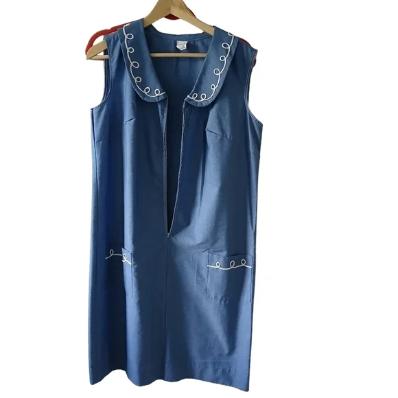 Rare Vintage 1960's Unbranded Union Label Shirt Dress House Coat … - Picture 2 of 15